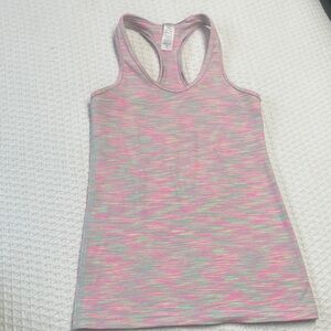 Ivivva Pink and Mint Space-Dye Racerback Tank Top